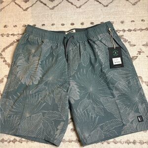 NWT Linksoul men’s storm palm leaf drawstring  pocket Bermuda shorts XXL